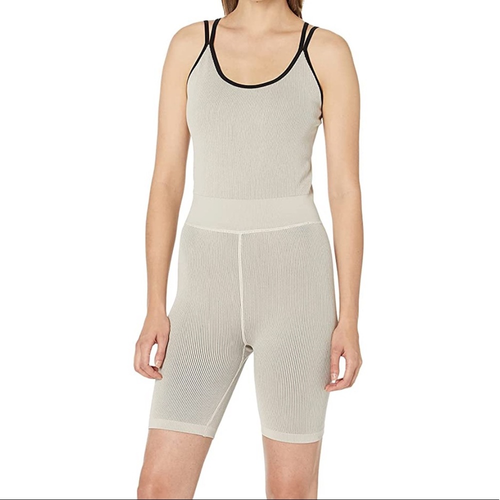 Calvin Klein Performance Seamless Thick Rib Unitard Beige